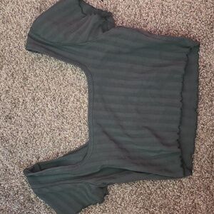 Dark Green Ribbed Crop Top